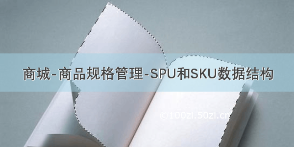 商城-商品规格管理-SPU和SKU数据结构