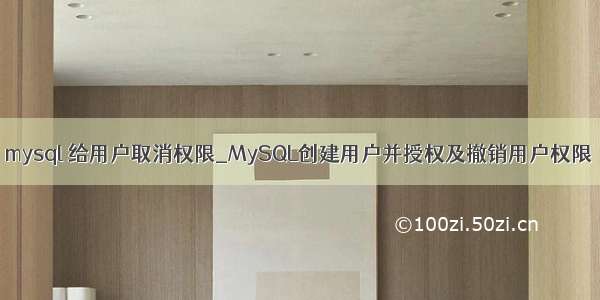 mysql 给用户取消权限_MySQL创建用户并授权及撤销用户权限