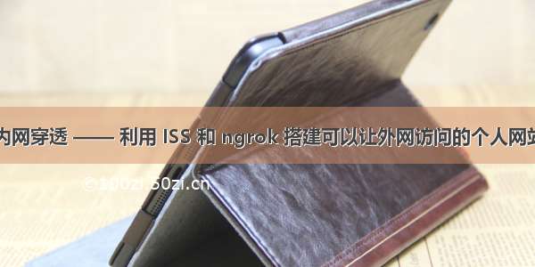 内网穿透 —— 利用 ISS 和 ngrok 搭建可以让外网访问的个人网站