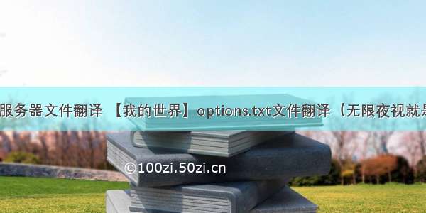 我的世界服务器文件翻译 【我的世界】options.txt文件翻译（无限夜视就是这个）...