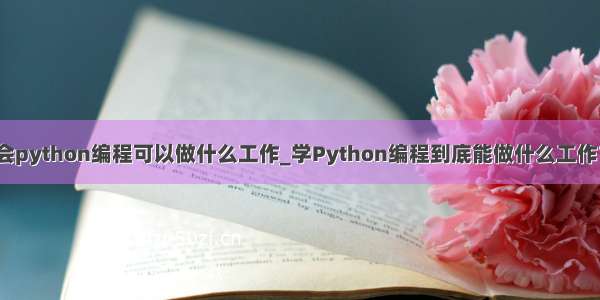 会python编程可以做什么工作_学Python编程到底能做什么工作？