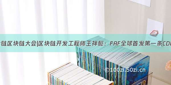 FAF世链区块链大会|区块链开发工程师王祥懿：FAF全球首发第一条CDN公链