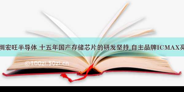 深圳宏旺半导体 十五年国产存储芯片的研发坚持 自主品牌ICMAX亮相