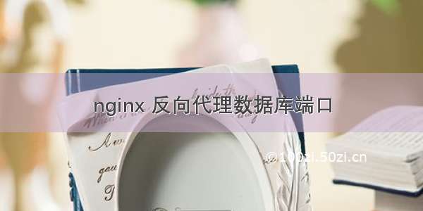 nginx 反向代理数据库端口