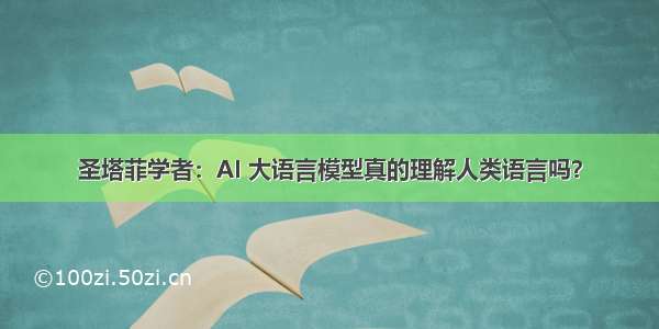 圣塔菲学者：AI 大语言模型真的理解人类语言吗？