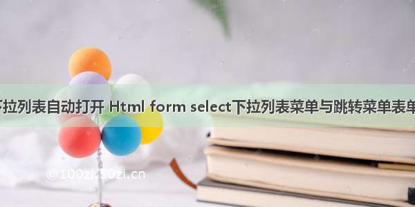 html下拉列表自动打开 Html form select下拉列表菜单与跳转菜单表单标签篇