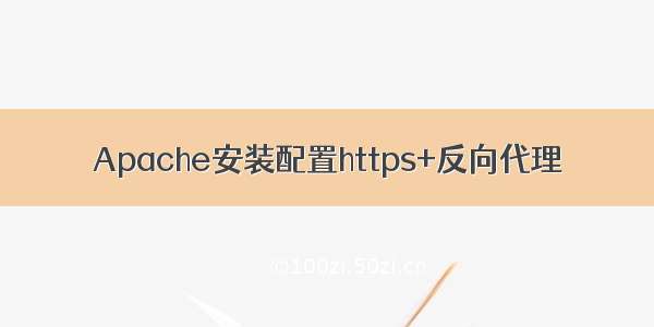 Apache安装配置https+反向代理