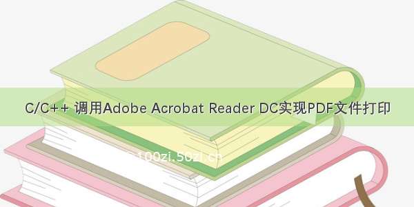 C/C++ 调用Adobe Acrobat Reader DC实现PDF文件打印