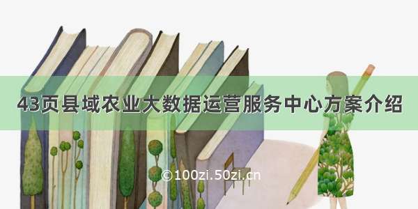 43页县域农业大数据运营服务中心方案介绍