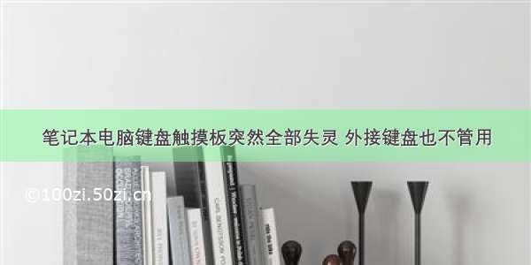 笔记本电脑键盘触摸板突然全部失灵 外接键盘也不管用