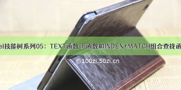 Excel技能树系列05：TEXT函数 IF函数和INDEX+MATCH组合查找函数