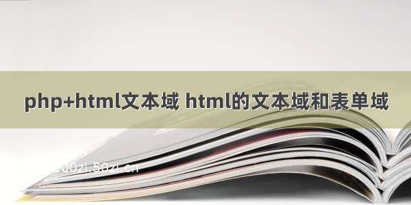 php+html文本域 html的文本域和表单域