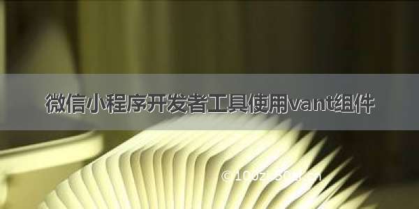 微信小程序开发者工具使用vant组件