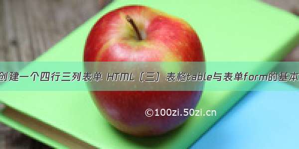 html创建一个四行三列表单 HTML（三）表格table与表单form的基本使用