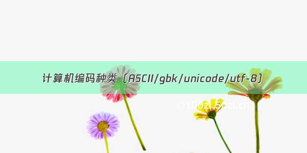 计算机编码种类（ASCII/gbk/unicode/utf-8）