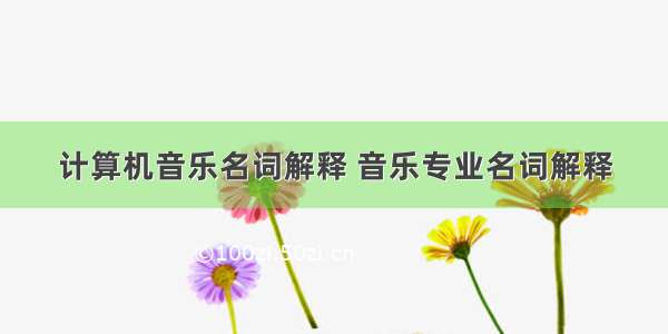 计算机音乐名词解释 音乐专业名词解释