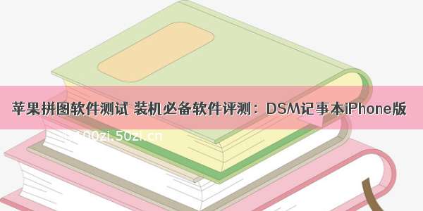 苹果拼图软件测试 装机必备软件评测：DSM记事本iPhone版