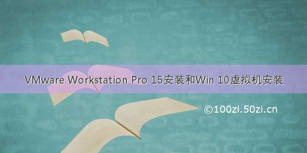 VMware Workstation Pro 15安装和Win 10虚拟机安装