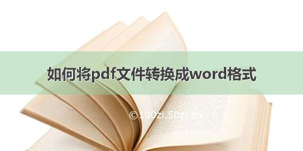 如何将pdf文件转换成word格式