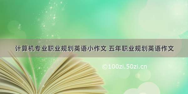 计算机专业职业规划英语小作文 五年职业规划英语作文