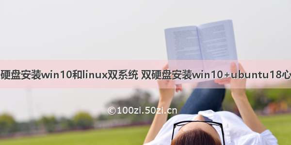 双硬盘安装win10和linux双系统 双硬盘安装win10+ubuntu18心得