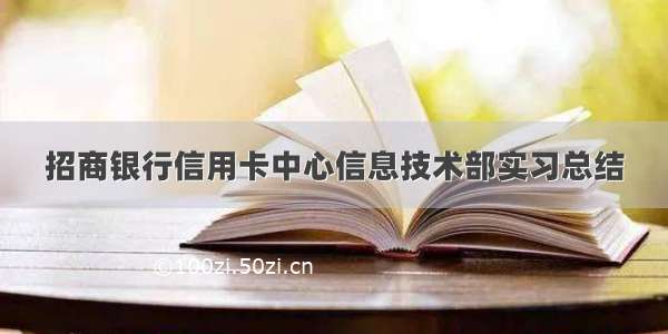 招商银行信用卡中心信息技术部实习总结