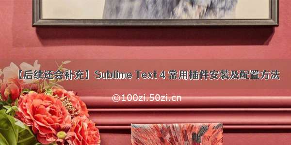 【后续还会补充】Sublime Text 4 常用插件安装及配置方法