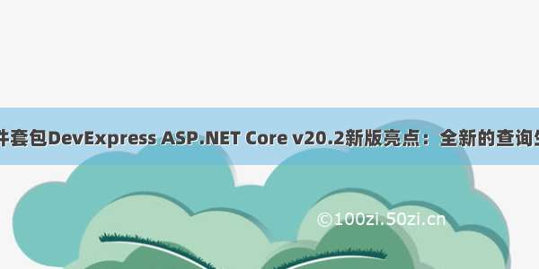 UI组件套包DevExpress ASP.NET Core v20.2新版亮点：全新的查询生成器