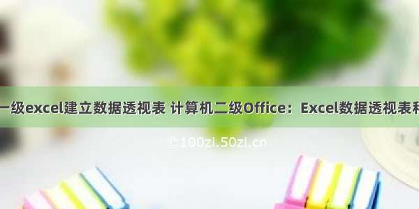 计算机一级excel建立数据透视表 计算机二级Office：Excel数据透视表和透视图