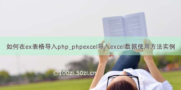 如何在ex表格导入php_phpexcel导入excel数据使用方法实例