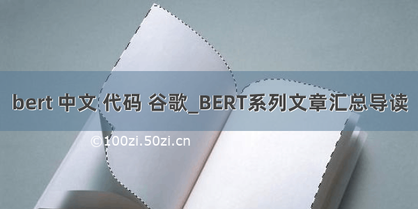 bert 中文 代码 谷歌_BERT系列文章汇总导读