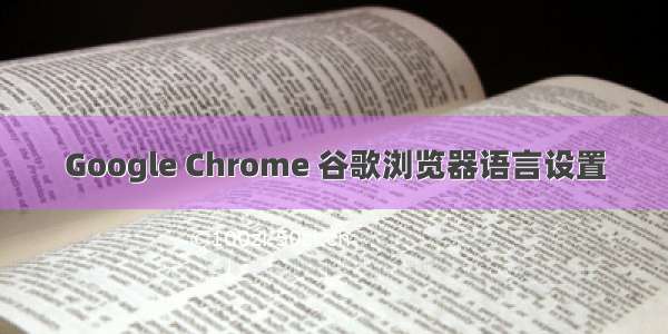 Google Chrome 谷歌浏览器语言设置