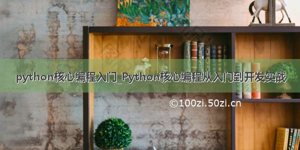 python核心编程入门_Python核心编程从入门到开发实战