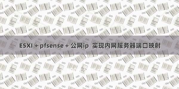 ESXI + pfsense + 公网ip  实现内网服务器端口映射