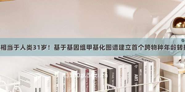 狗狗1岁相当于人类31岁！基于基因组甲基化图谱建立首个跨物种年龄转换公式...