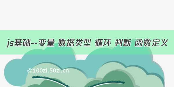 js基础--变量 数据类型 循环 判断 函数定义