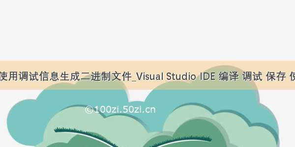 未使用调试信息生成二进制文件_Visual Studio IDE 编译 调试 保存 使用