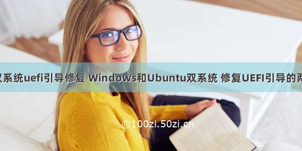 linux双系统uefi引导修复 Windows和Ubuntu双系统 修复UEFI引导的两种办法