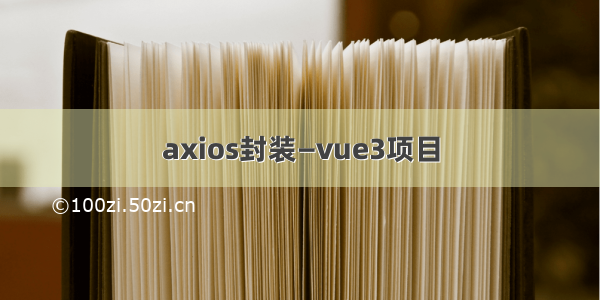 axios封装—vue3项目