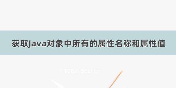 获取Java对象中所有的属性名称和属性值