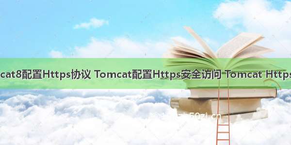 Tomcat8配置Https协议 Tomcat配置Https安全访问 Tomcat Https配置