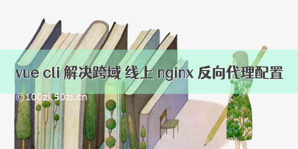 vue cli 解决跨域 线上 nginx 反向代理配置