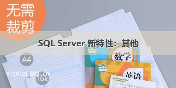 SQL Server 新特性：其他