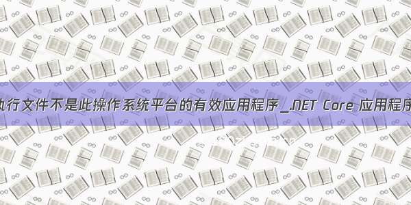 指定的可执行文件不是此操作系统平台的有效应用程序_.NET Core 应用程序发布概述