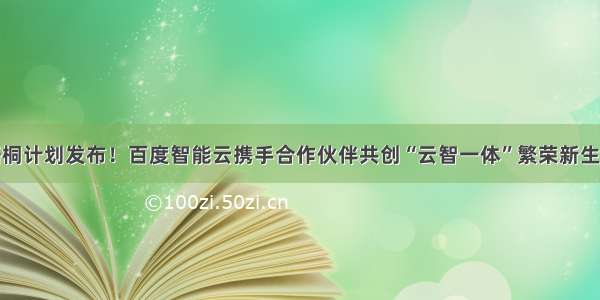 梧桐计划发布！百度智能云携手合作伙伴共创“云智一体”繁荣新生态