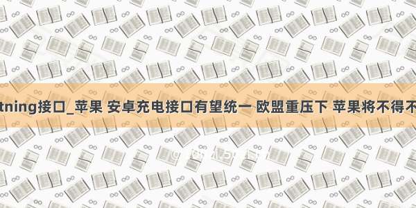 lightning接口_苹果 安卓充电接口有望统一 欧盟重压下 苹果将不得不妥协