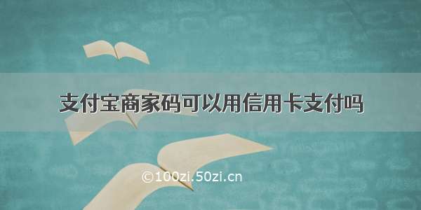 支付宝商家码可以用信用卡支付吗