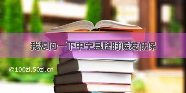 我想问一下中宁县啥时候发低保