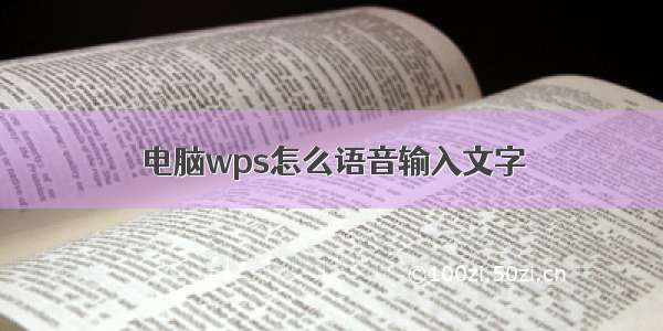 电脑wps怎么语音输入文字