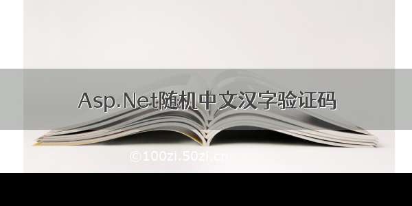 Asp.Net随机中文汉字验证码